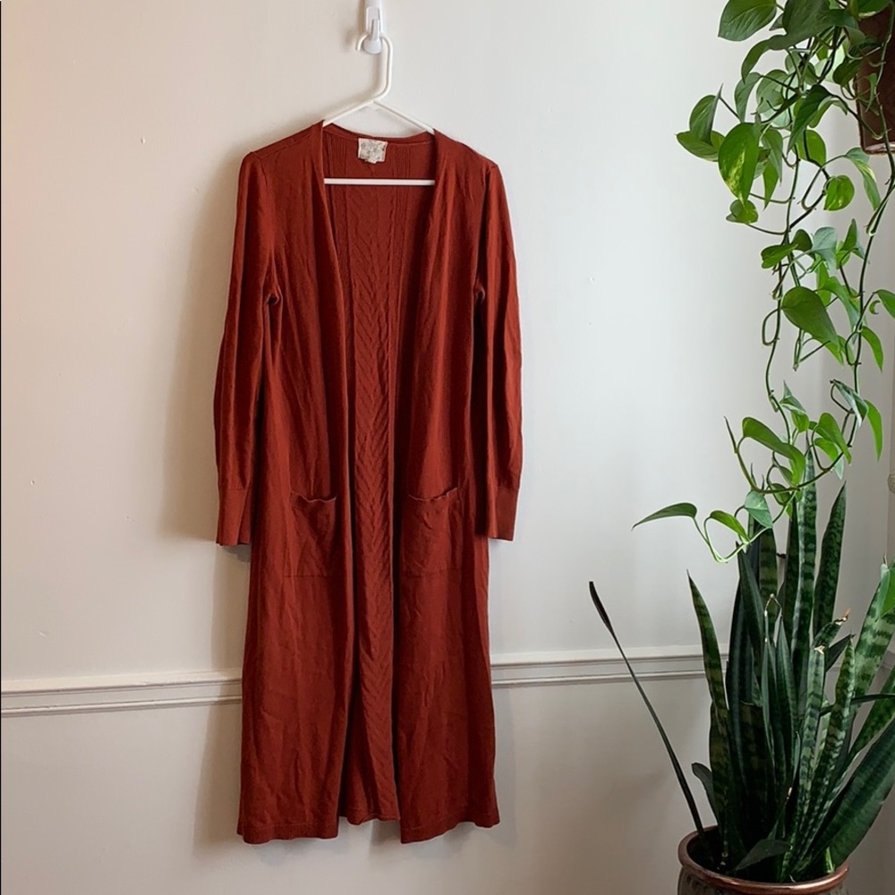 Burnt orange duster cardigan